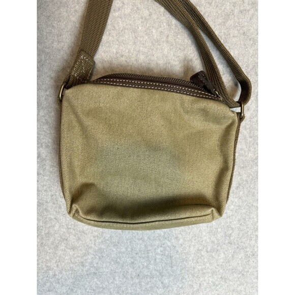 Liz Claiborne Canvas Satchel Small Green Crossbody Shoulder Messenger Bag - Picture 4 of 11